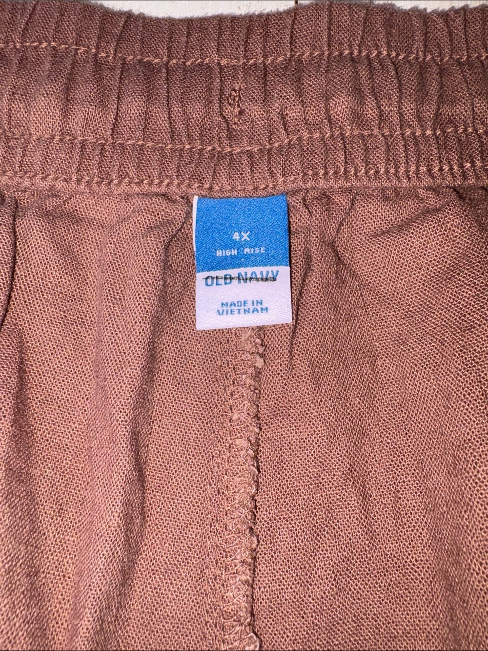 Old Navy Linen Brown Strawstring-Elastic-Waist Causal Shorts Plus Size 4X - Picture 2 of 15